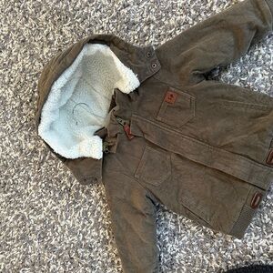 Brown Hooded Jacket with Sherpa Liking LP apparel